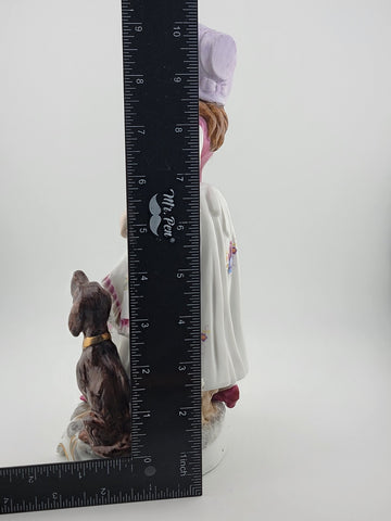 Rare Antique Collectible Porcelain Figurine "Shepherdess" W Dog, Germany.