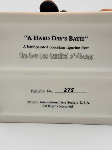 Vintage Ron Lee A Hard Days Bath Porcelain sculpture Carnival Of Clowns Signed