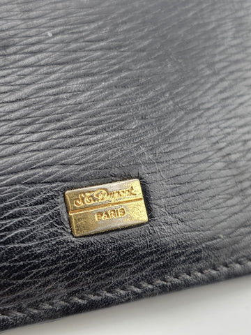 Vintage ST. DUPONT PARIS Soft Black Leather Bifold Wallet Rare 5” Long. 6 Slots
