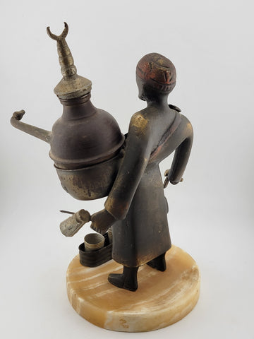 Rare Antique Middle Eastern handmade Bronze Pewter figurine Market Tea seller
