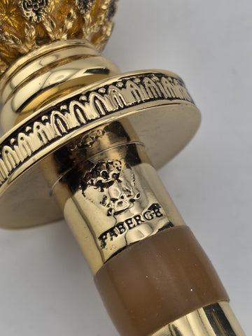 Rare Original Gorgeous Faberge Egg Gold Coronation Bottle Stop W Original Box.