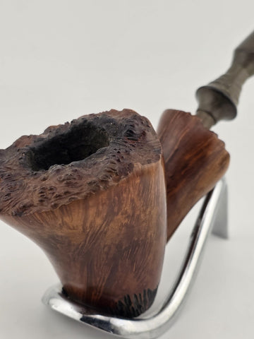 Vintage Danish Freehand Briar Tobacco Pipe Plateau Rim Handcrafted Denmark