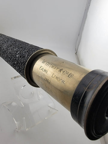 Original 1940 WW2 Maritime W Ottway &Co Ltd Ealing London single-draw telescope.