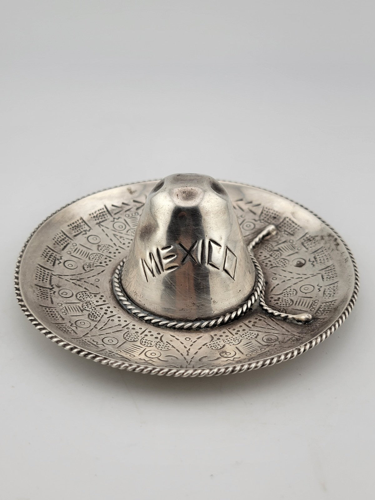 Vintage Mexico Souvenir Sterling Silver Sombrero 925 4” W MASONIC Symbol.