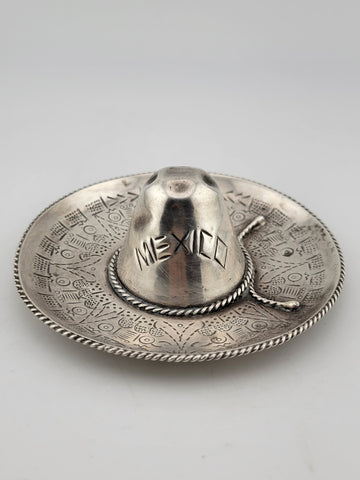 Vintage Mexico Souvenir Sterling Silver Sombrero 925 4” W MASONIC Symbol.