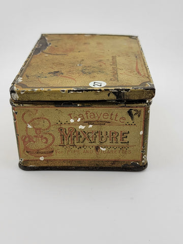LAFAYETTE TOBACCO TIN MIXTURE HINGED LID MARBURG BROS BALTIMORE MD VINTAGE
