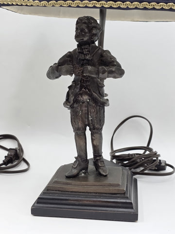 Vintage Pair Bronze Singerie Monkey Courtier Figural Table Lamps. Adjustable.