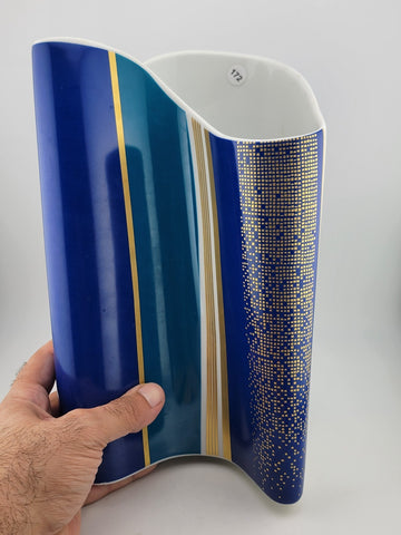 Vintage Large Barbara Brenner Porcelain Vase  Blue Spirit for Rosenthal. 10 Inch