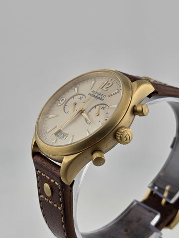 Original Movado Heritage Series Calendoplan Chronograph Watch 03.3.34.6035 Works