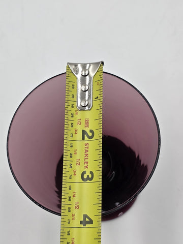 ANTIQUE SET OF 7 MID CENTURY MOD BRYCE WILMINGTON AMETHYST 5 1/2" WINE GLASSES.