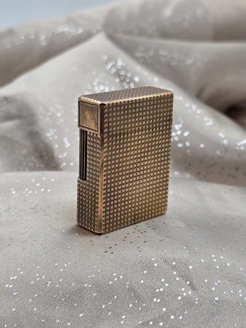 Vintage S.T. Dupont Ligne 1 Large 20µ Gold Plated Diamond Head Lighter France