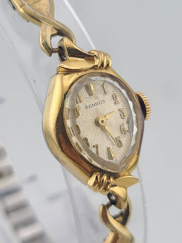 Rare Antique Benrus Ladies 10k Gold Filled Duchess Watch C1940. Working.