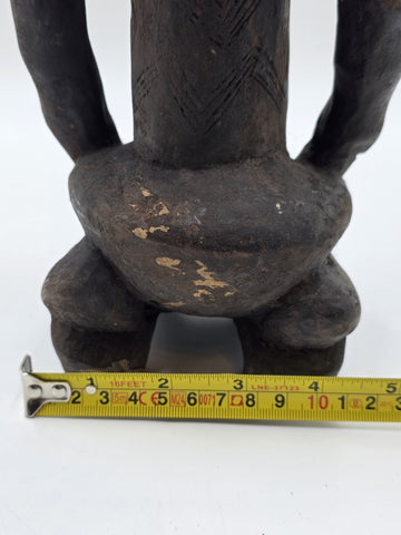 Rare 1930's African Luba Fertility Tribal Figure Handcarved Congo Art Sculpture
