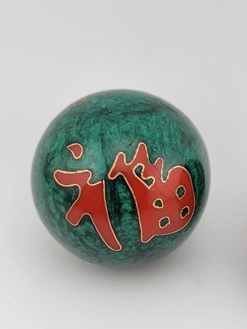 Vintage Chinese Cloisonne Health Exercise Stress Baoding Green/red Enamel Balls