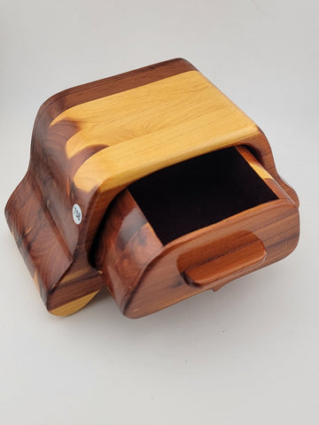 Rare One Of A Kind Vintage Walnut and Baltic Birch Single Drawer Bandsaw Box