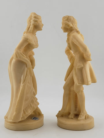 Vintage A. Santini Sculpture Colonial Victorian Man Woman Couple Signed Italy