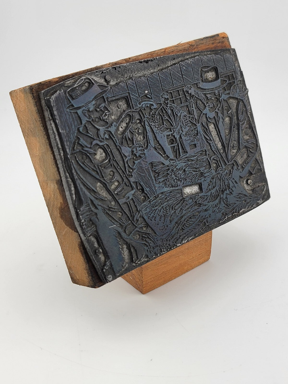 Antique Farmers Market Printing Block. Very Rare. Advertising Item