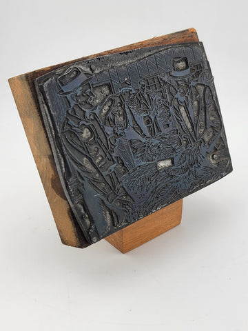 Antique Farmers Market Printing Block. Very Rare. Advertising Item