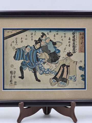 Original Utagawa Kuniyoshi Edo Period Japanese Woodblock Print Ukiyo-e c1850