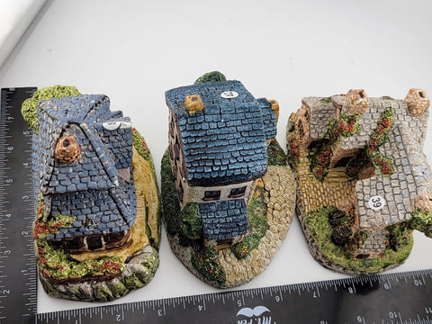 Lot Of 3 Vintage English Cottages- Made In Taiwan - Christmas Gift Idea