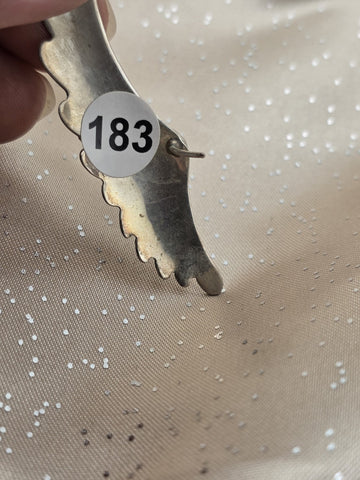 Rare Vintage Sterling Silver Wing Earrings Turquoise Blue Topaz Stone R.B. 925