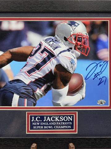 J.C. Jackson Signed 8x10 Photo Framed Patriots Auto JSA COA Super Bowl Champ