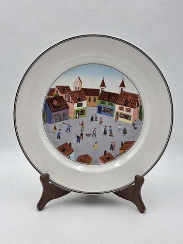 Villeroy & Boch Naif Laplau 4 Dinner Plates Christmas Village Noah Ark 10.5 Inch