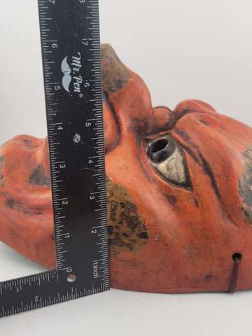 Antique Early 20th C Japanese Meiji / Showa Mask Noh Style, Depicting a Tengu.