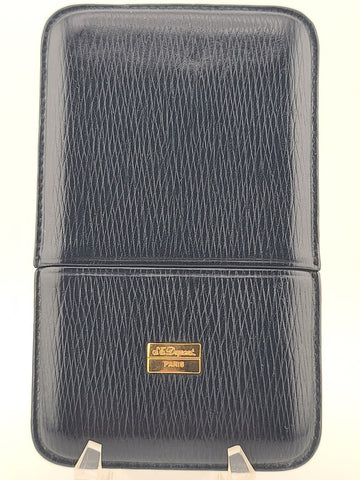 Rare Vintage S.T. Dupont Paris Black Leather Cigarette Case Made in Spain