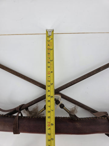 Rare Vintage Native American Bow & Arrows Tribe w/Fur & Leather 44” Long.