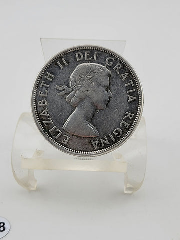 Vintage 1962 Canadian $1 Voyageur Silver Dollar $1 Coin. Elizabeth II Coin.