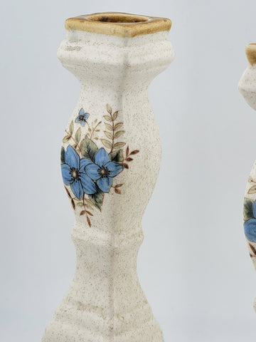 Vintage Mikasa Candlesticks Garden Club Day Dreams Blue Flowers Floral Japan