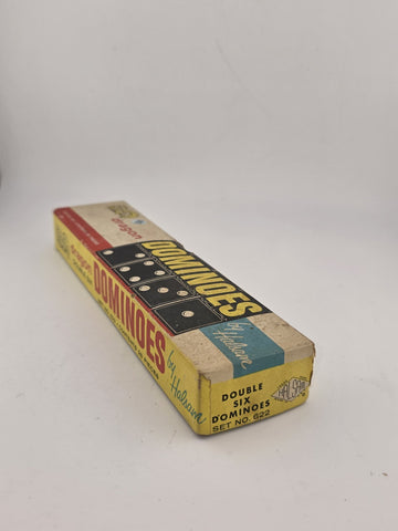 Vintage Dragon Double Six Dominoes by Halsam set No. 622 - 28 pieces - EXCELLENT