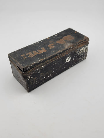 Antique Rare Find Rectangular Tin Box With Lid Date 1829 Belonging To Jhon Nye