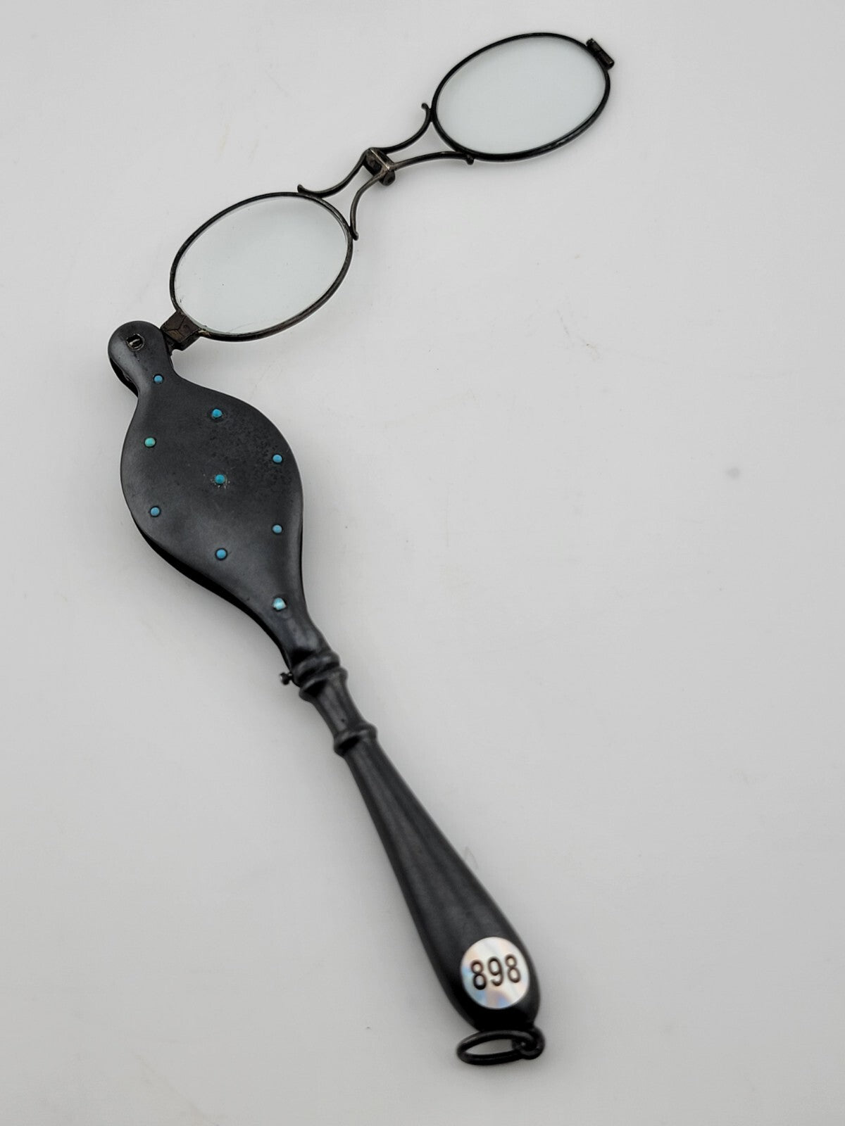 Antique 19th Century Gunmetal Foldable Opera Pocket Spectacles. Excellent Cond.