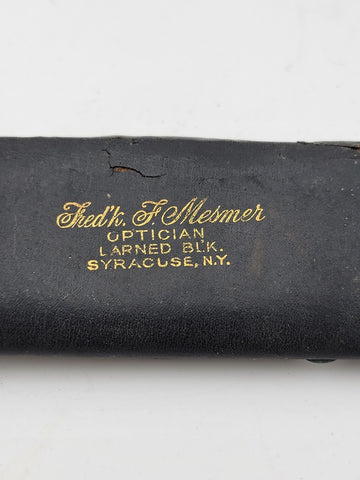 Early Pince Nez Pinch Nose Shell Frame Lens Spectacles w/Case No Frame