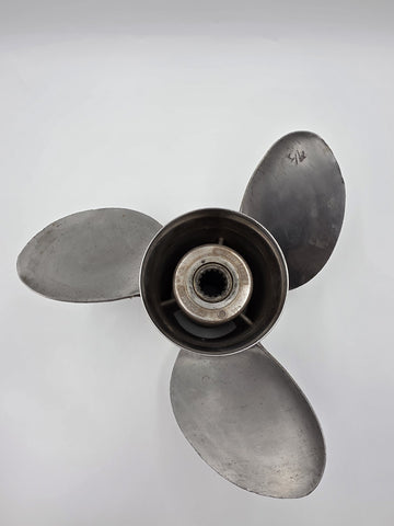 Vintage Stiletto Stainless Steel 3 Blade Boat Propeller 20321 01421 Spline Hub