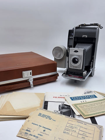 Vintage Polaroid Electric Eye Land Camera Model 900 w/ Original Leather Case Box