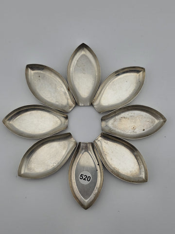 Set of 8  1940's Webster Sterling Silver Spoon Rests Leaf Form 100.9g USA