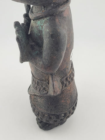 Vintage 1940's African Bronze Figure Rare Benin Style Tribal Bronze Sculpture 9”