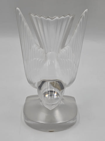 Vintage Lalique Crystal Deaux Hirondelles Swallows Paperweight Bookend Signed