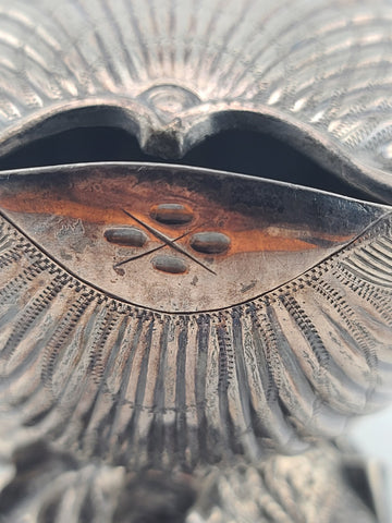Ultra Rare Antique 19th C English Victorian Shell Shaped Silver Spoon Warmer.