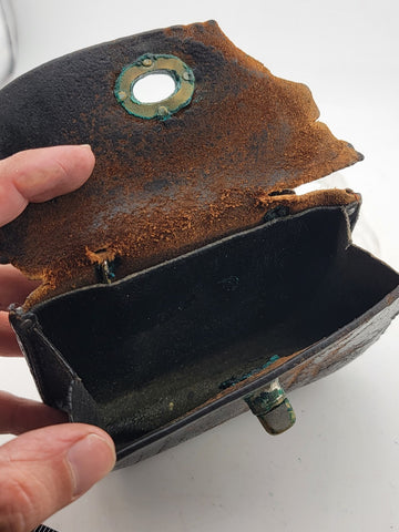 Antique 1884 Bucheimer B8 Leather Ammo Pouch Vintage Belt Loops Case.