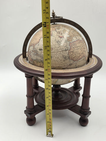 VTG Old World Zodiac Astrology Wooden Desktop 11” Globe w/ Stand -Made in Italy