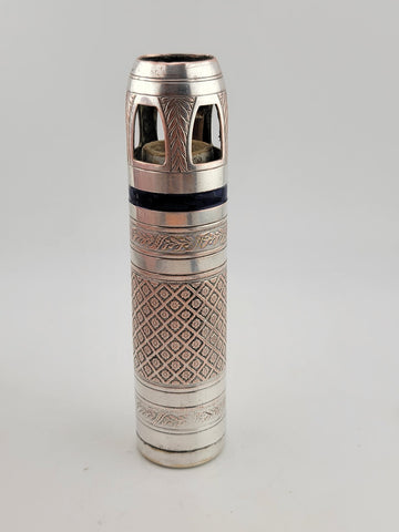 Rare One Of A Kind Antique Silver Metal & Enamel German Marine Oil Lamp.