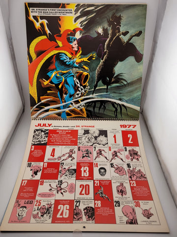 MARVEL COMICS MEMORY ALBUM CALENDAR 1977 ROY THOMAS JACK KIRBY COLAN UNUSED.