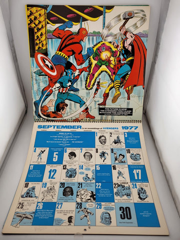 MARVEL COMICS MEMORY ALBUM CALENDAR 1977 ROY THOMAS JACK KIRBY COLAN UNUSED.