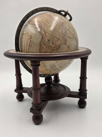 VTG Old World Zodiac Astrology Wooden Desktop 11” Globe w/ Stand -Made in Italy