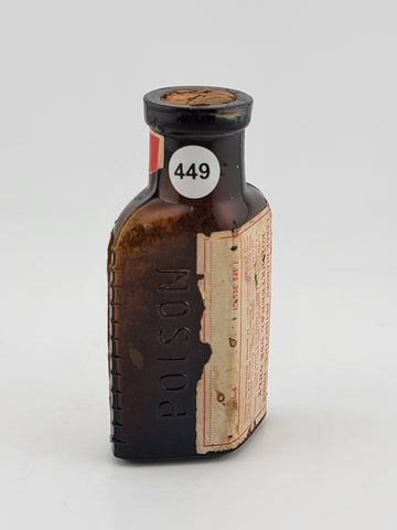 Very Rare Antique POISON Diamond Antiseptics Medicine Bottle W Original Label.