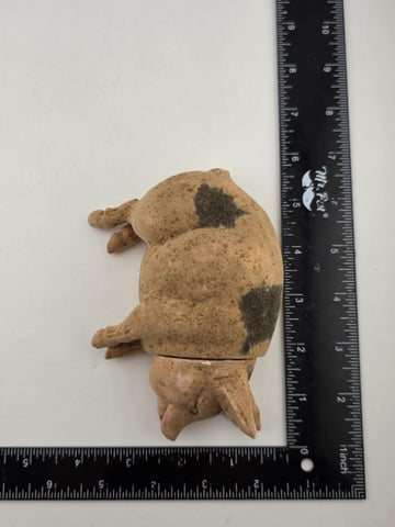 Antique C1890 Pink German Paper Mache Folk Art Composition Pig Candy Container